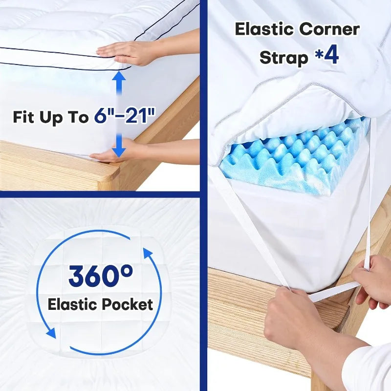 Queen Dual Layer 4 Inch Memory Foam Mattress Topper