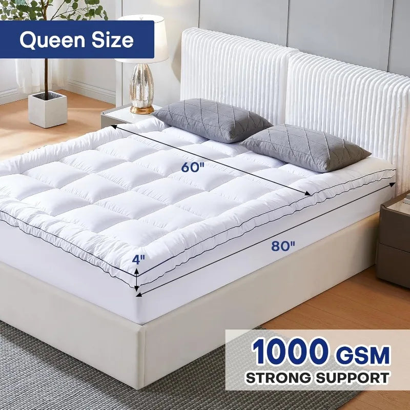 Queen Dual Layer 4 Inch Memory Foam Mattress Topper