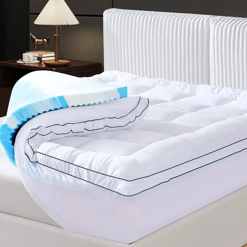 Queen Dual Layer 4 Inch Memory Foam Mattress Topper