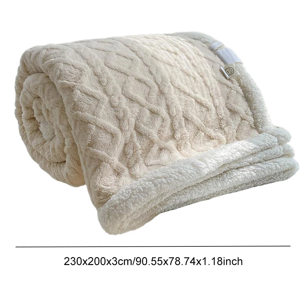 Thickened Lamb Fleece Bed Blanket